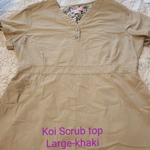 Koi khaki scrub top